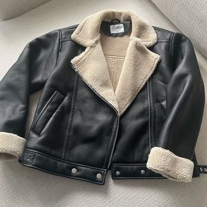 Zara kids 13-14 year old Moto Shearling Jacket